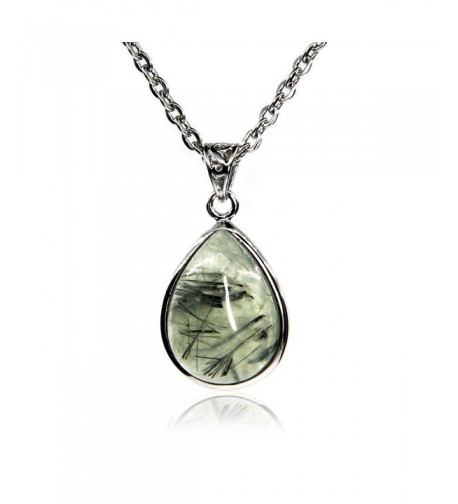 Natural Gemstone Prehnite Pendant Necklaces