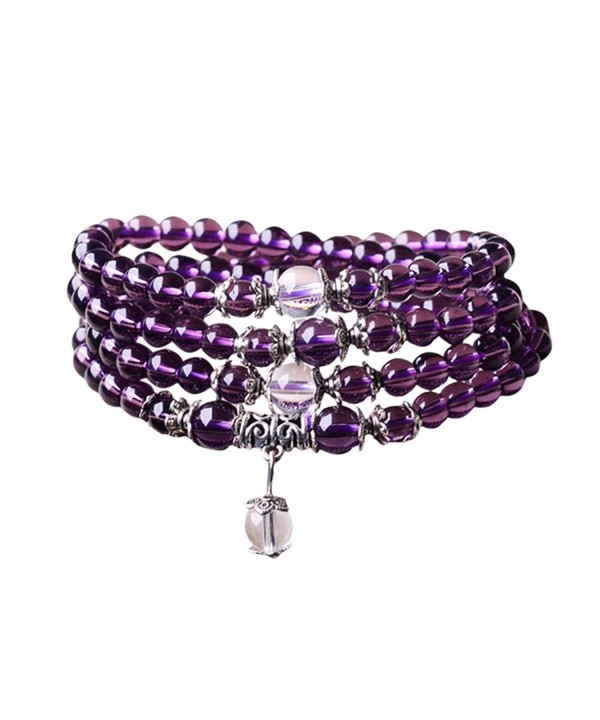 Meditation Simulated Amethyst Bracelet Necklace