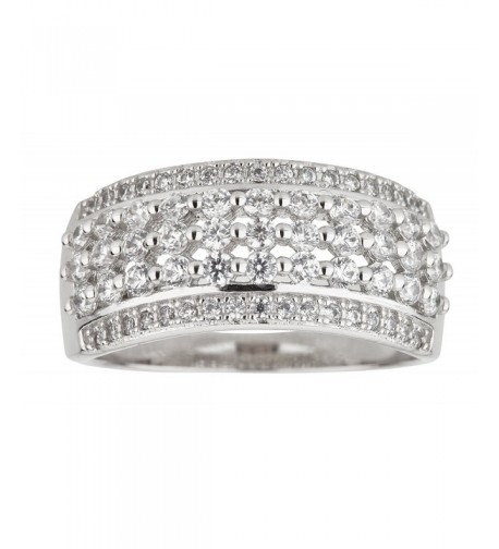 Sterling Rhodium Lattice Zirconia Fashion