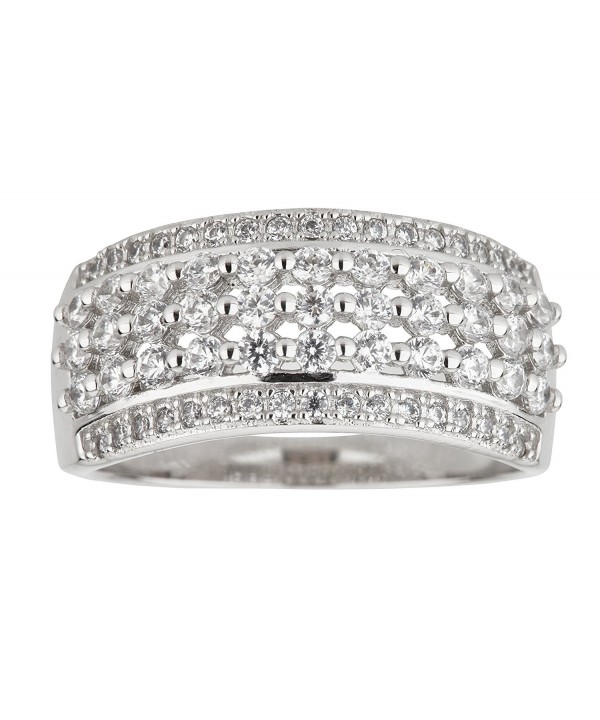 Sterling Rhodium Lattice Zirconia Fashion