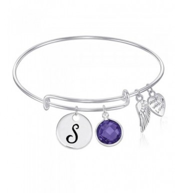 Initial Expandable Bangle Bracelet February