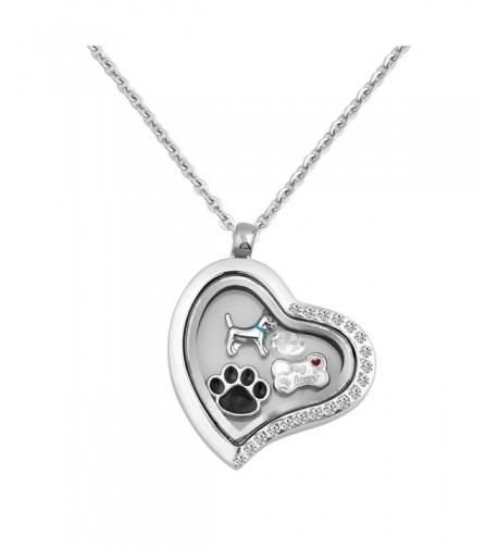 Locket Shaped Pawprint Floating Necklace