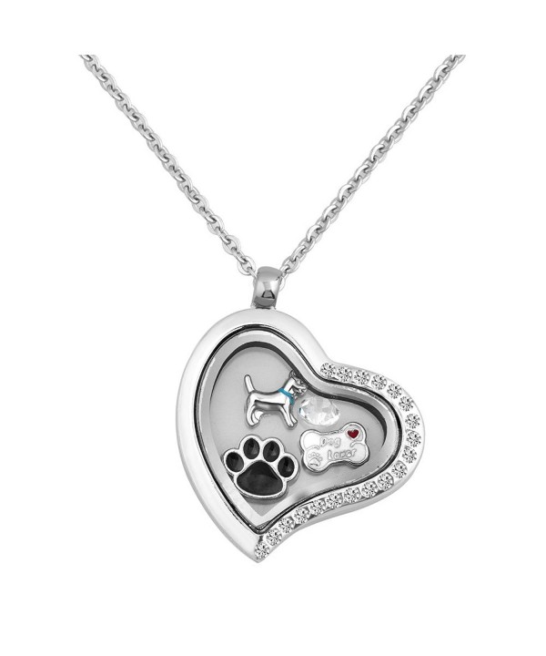 Locket Shaped Pawprint Floating Necklace