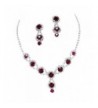 Stunning Raspberry Necklace Rhinestone Bling