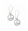 Silver Peace Sign Kidney wire Earrings