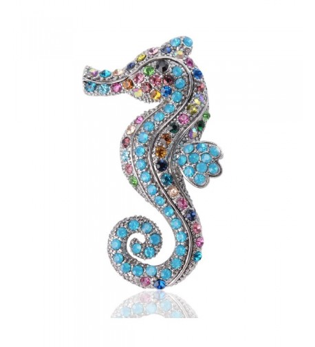 Ginasy Rhinestone Accessory Seahorse Silver Tone