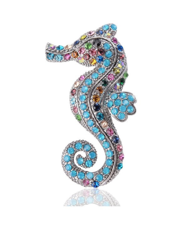 Ginasy Rhinestone Accessory Seahorse Silver Tone