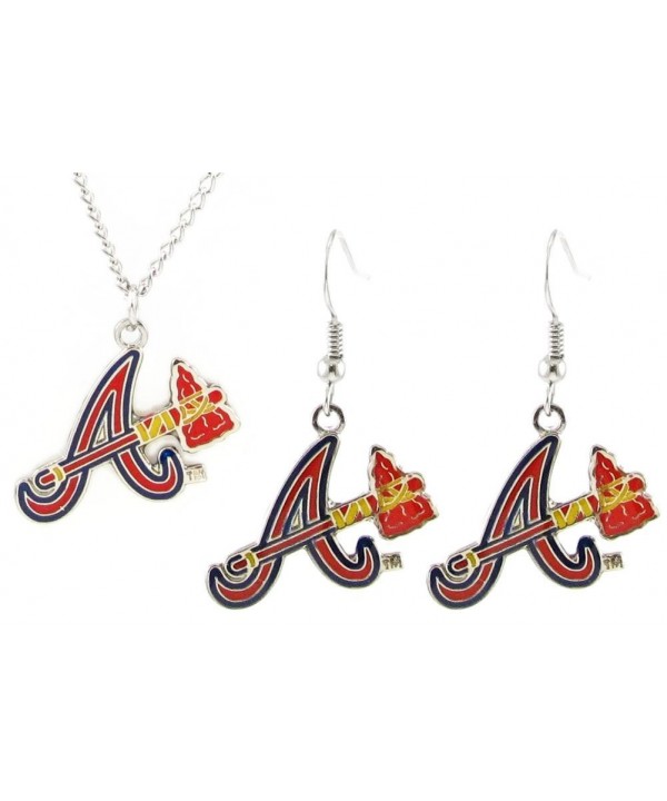 Atlanta Braves Earrings Pendant Necklace