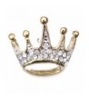 PinMarts Plated Rhinestone Crown Brooch