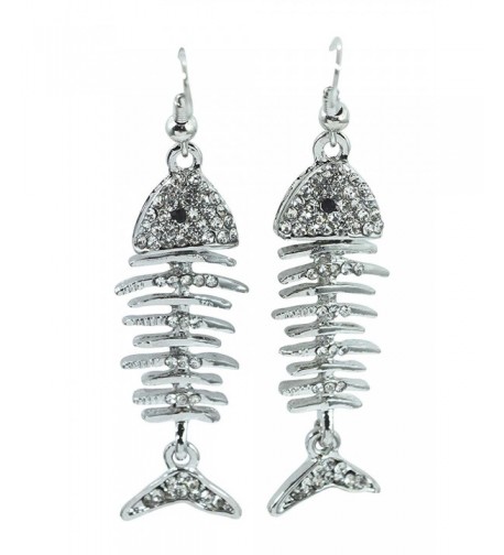 Gothic Steampunk Fishbone Skeleton Earrings