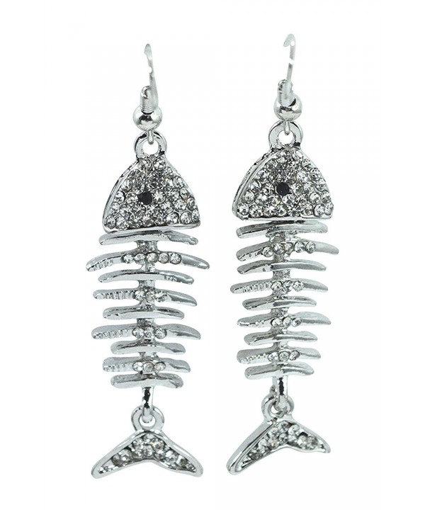 Gothic Steampunk Fishbone Skeleton Earrings