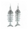 Gothic Steampunk Fishbone Skeleton Earrings