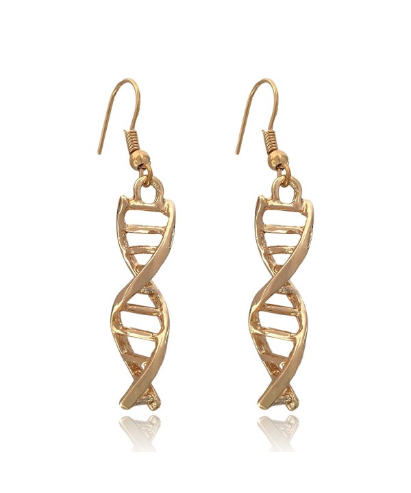 Double Helix Dangle Earrings Gold