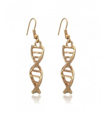 Double Helix Dangle Earrings Gold