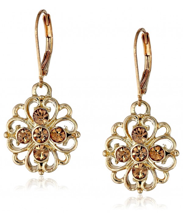 1928 Jewelry Gold Tone Filigree Earrings