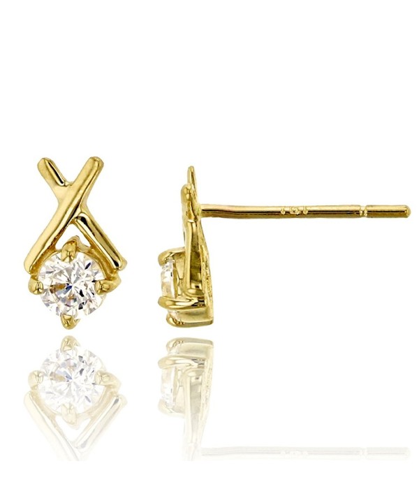 Yellow Gold Polished Stud Earring