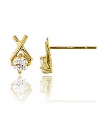 Yellow Gold Polished Stud Earring