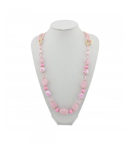 BOCAR Beads Antique Necklace NK 10349 pink