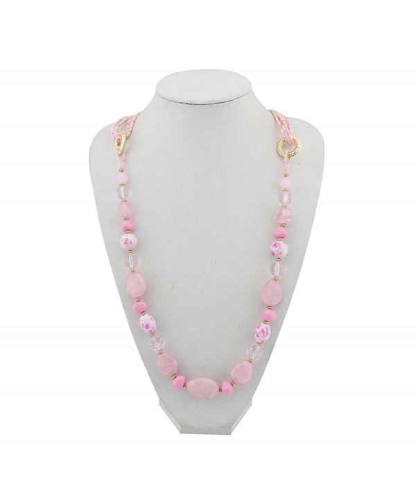 BOCAR Beads Antique Necklace NK 10349 pink