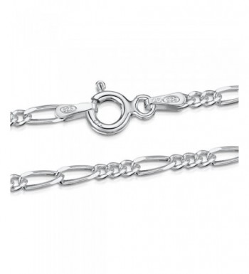Amberta Sterling Silver Figaro Necklace