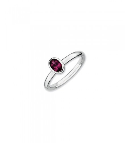 Silver Stackable Rhodolite Garnet Solitaire