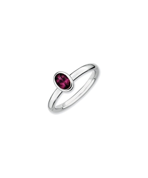 Silver Stackable Rhodolite Garnet Solitaire