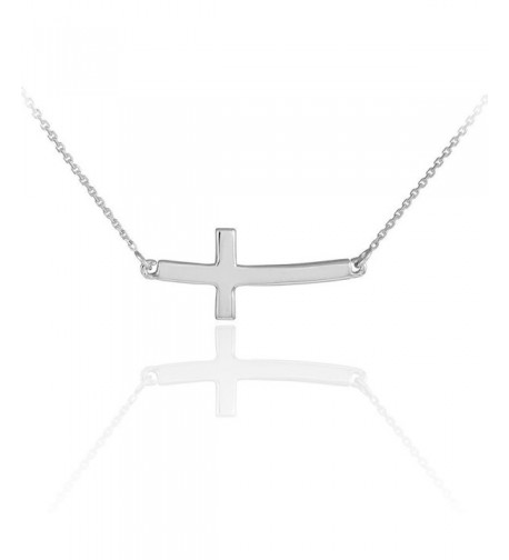 Sterling Silver Curved Sideways Necklace