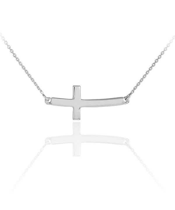 Sterling Silver Curved Sideways Necklace