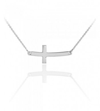 Sterling Silver Curved Sideways Necklace