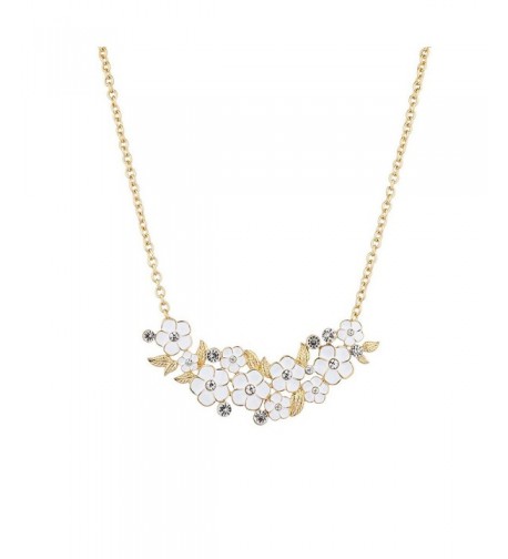 Lux Accessories Flowers Statement Necklace