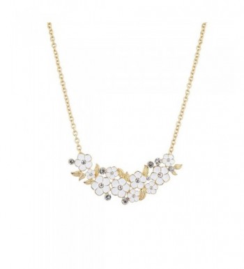 Lux Accessories Flowers Statement Necklace