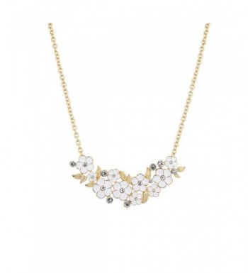 Lux Accessories Flowers Statement Necklace