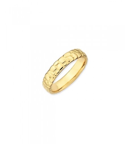 Stackable Yellow Plated Silver Cobblestone