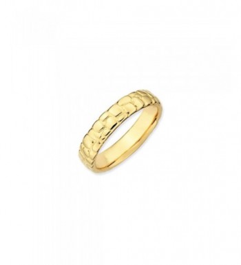 Stackable Yellow Plated Silver Cobblestone