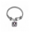 Crossbones Classic Silver Crystal Bracelet