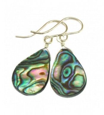 Sterling Silver Mother of Pearl Abalone Shell Earrings Teardrop MOP ...