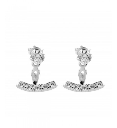 Sterling Silver Zirconia Jacket Earrings