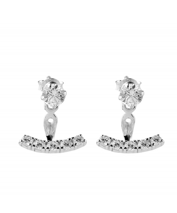 Sterling Silver Zirconia Jacket Earrings