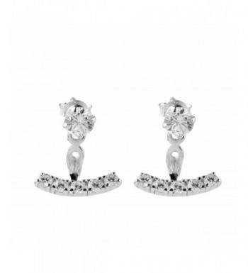 Sterling Silver Zirconia Jacket Earrings