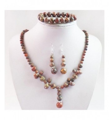 Fashion Gemstone Necklace Earrings Bracelet