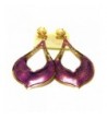 Clip Earrings Lightweight Enamel Purple