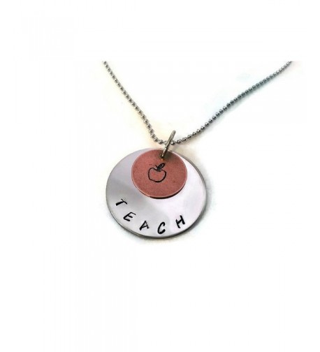 Teachers Necklace Hand Stamped Gift