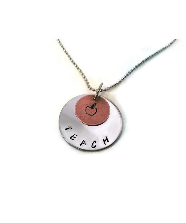 Teachers Necklace Hand Stamped Gift