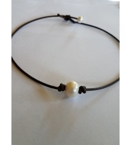 Seasidepearls30A Genuine Leather Necklace Choker