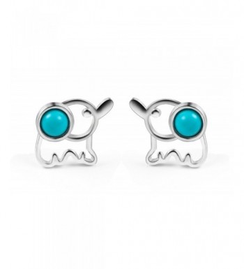 FarryDream Sterling Turquoise Elephant Earrings