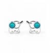 FarryDream Sterling Turquoise Elephant Earrings
