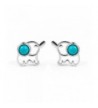 FarryDream Sterling Turquoise Elephant Earrings
