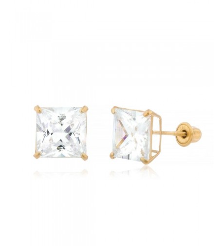 Yellow Screwback Earrings Zirconia GO 1367