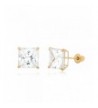 Yellow Screwback Earrings Zirconia GO 1367