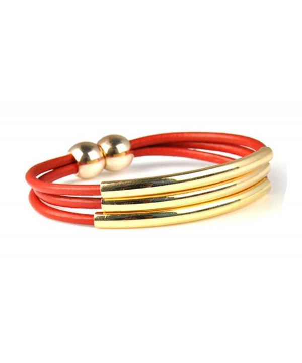 Genuine Leather Bracelet Womens Plated